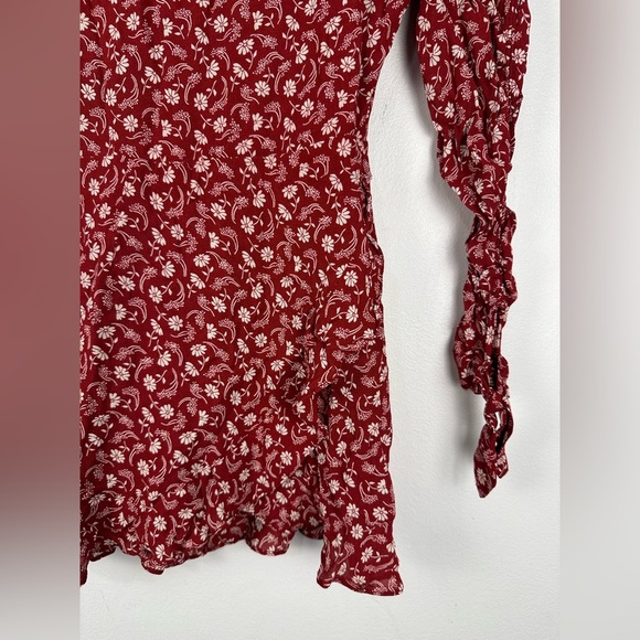 Reformation Lucita Floral Wrap Long Sleeves Mini Dress Sz 0 - Picture 6 of 9